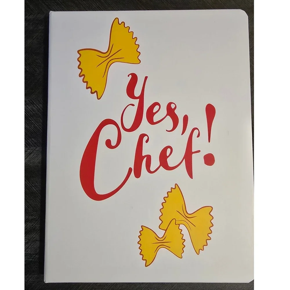 Yes Chef Hardcover Lined Journal Pasta Graphic White Notebook MSPCI 776995